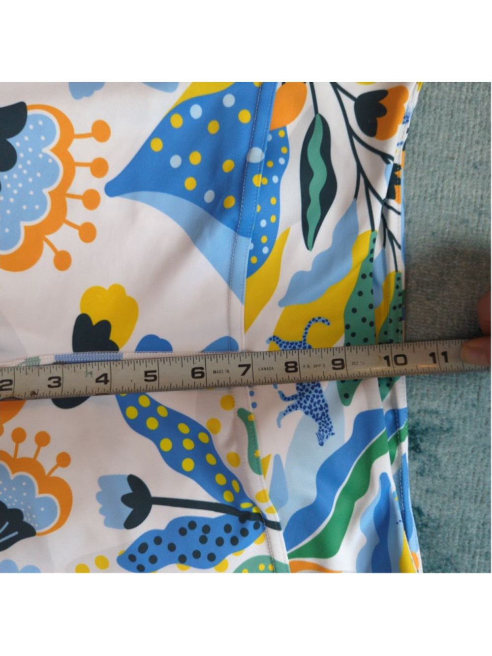 Jessie Zhao New York High Waist Yoga Leggings - L - Blue Leopard Botanical Print - Picture 14 of 15